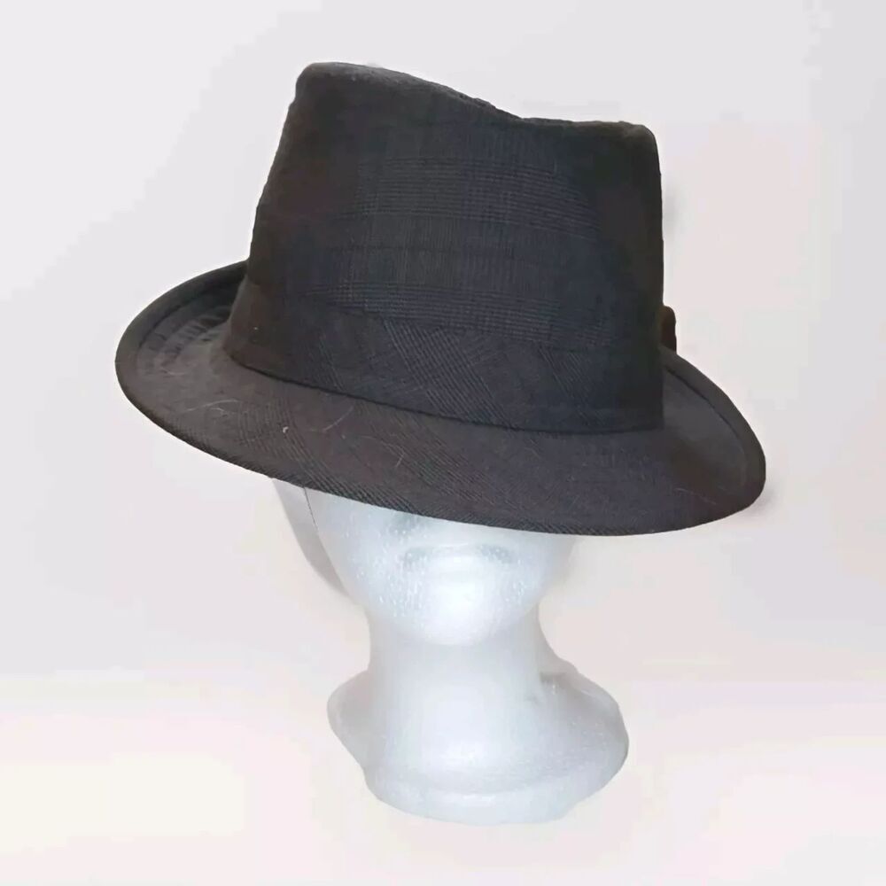 Anoma Women's Fedora Hat Brown Size L/XL Classic Retro Small Plaid